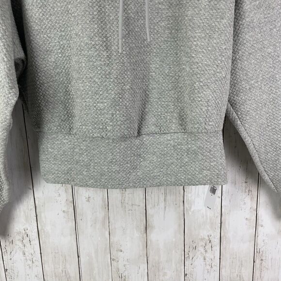 Old Navy Hoodie Women’s M Gray Textured Pull Over Hooded Sweatshirt NWT $54.99 - Picture 5 of 11